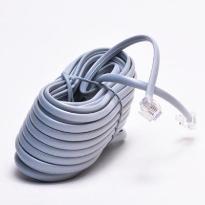 China Connect Telephone Terminal Equipment Wire ADSL Male To RJ11 Modem Male Telephone Cable Lead 6ft 1.8m Gray for sale