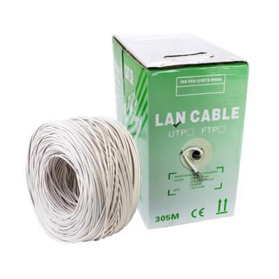 China Cat5e UTP Lan Network Cable 4Pair 24AWG CAT5e 1000FT UTP Cable Solid White PVC Insulation Ethernet LAN Bulk Wire CAT6 RJ45 Network Cable LSZH 23AWG for sale