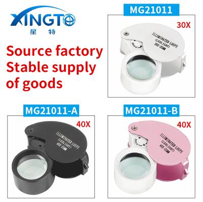 China xinte 40x Folding Movable Handle With LED Lamp Jewelry Magnifier 21011 Series Portable With Lamp MG21011 Magnifier for sale