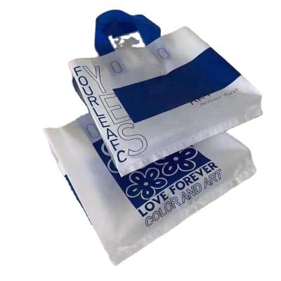 China Logo Printing Loop Handle Restaurant Recyclable Sustainable Sustainable Custom Takeaway Plastic Soft Material Bags For Food Packaging Plastic Bag for sale