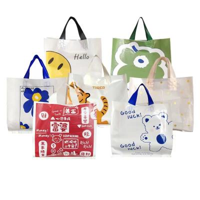 China Color Logo Recyclable High Quality Custom Size Custom Shopping Bags With Logos Handle Shopping Plastic Bag Plastic Bags for sale