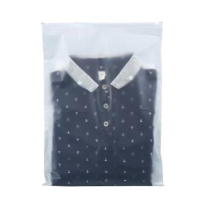 China Plastic Frosted Printed T-shirt Bag PVC PE Bag Customized Packaging Recyclable Apparel Zipper Bag Clothing Packaging Slider Zip Lock for sale