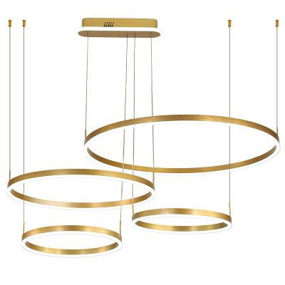 China Modern Modern LED Pendant Lights Hanging Lamp Bedroom Living Room Gold Coffee Ring Lighting Home Indoor Chandeliers for sale