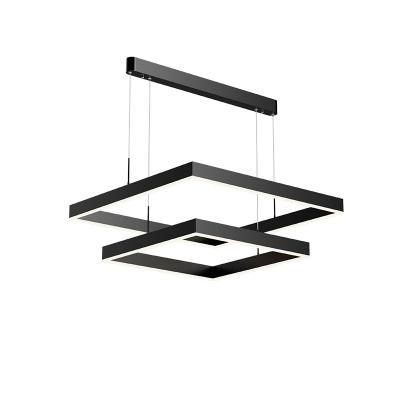 China Modern Home Square Lighting Swept Ceiling Mounted Chandelier Lighting Pedant Modern Minimalist Indoor Lighting Lamps Led Chandelier for sale