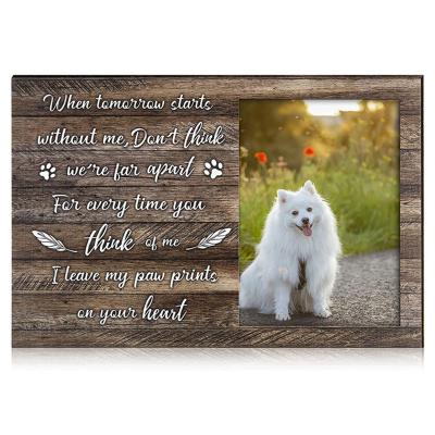 China Custom Rustic Style Distressed Pet Outdoor Memorial Wooden Picture Picture Frames Viable for sale