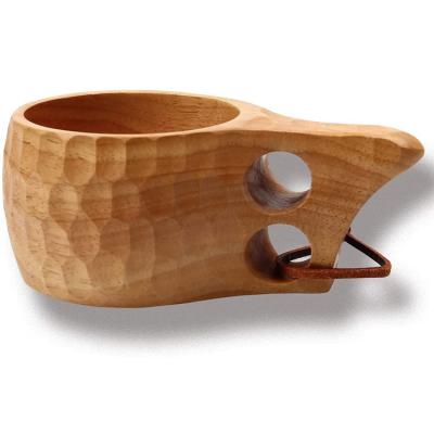 China Sustainable Camping Drinking Cup Nordic Style Natural Portable Wooden Mug For Coffee Tea And Milk for sale