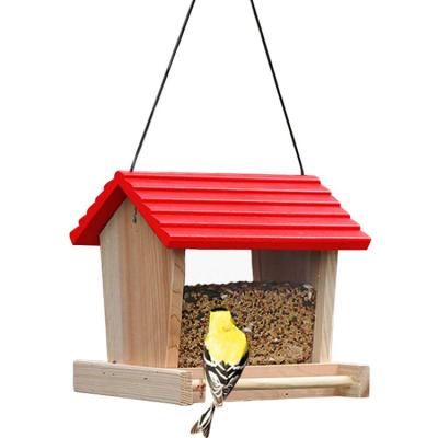 China Non-automatic Outdoor Porch Decoration Wooden Bird Feeder For Wooden Bird Cardinal Large Bird for sale