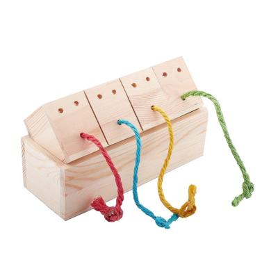 China Gift & Craft Color Changing Smart Natural Forager Box Wooden Toy Bird Feeder for sale