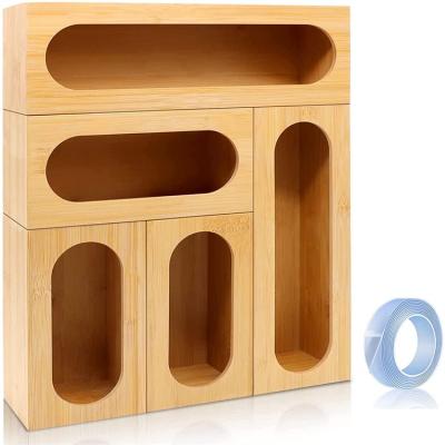 China Viable Wholesale Best Selling Bag Storage Bamboo Wood Plastic Ziplock Organizer for sale