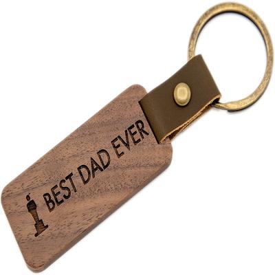 China China Wholesale Custom Father's Day Gift Peach Wood Carved Wood Key Chain for sale