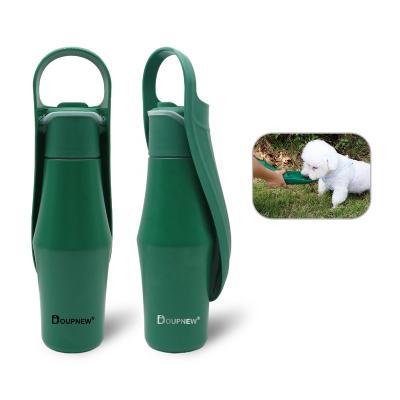 China Sustainable 2023 Hot Sell Travel Drink Feeder Portable Pet Dog Water Bottle Stainless Steel Pet Water Bottle Pet Water Bottle With Bowl for sale