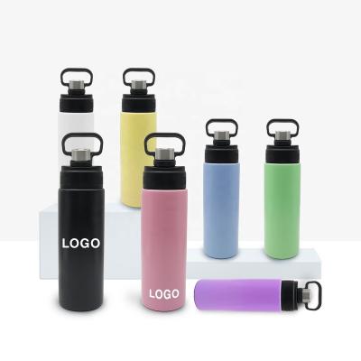 China PORTABLE 700ml Sports Drink Water Bottle Thermal Bottle Stainless Steel Insulated Vacuum Flask With Handle For Outdoor for sale