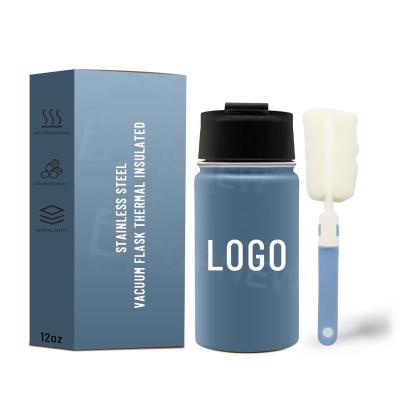 China PORTABLE 2023 Custom Small Stainless Steel Water Bottle Vacuum Flask Insulated Thermal Water Bottle With PP Plastic Lids for sale