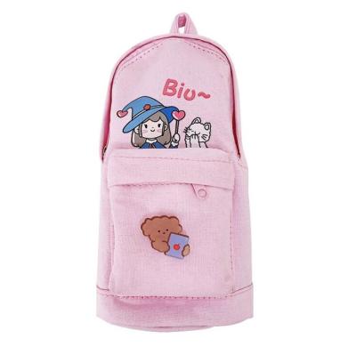 China Custom Logo Gift Pencil Bag School Office Students Large Capacity Canvas Pencil Pouch Bag Girls Boys Pencil Case School Bag for sale