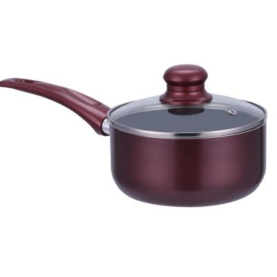 China Durable Hot Selling Cookware With Bakelite Handle Set Aluminum Cookware Round Sauce Pan Non-Stick Coating for sale