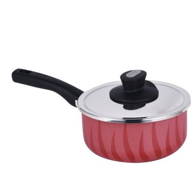 China Viable Pressed Aluminum Non-Stick Cookware Round Sauce Pan Milk Pot for Home Kitchen for sale