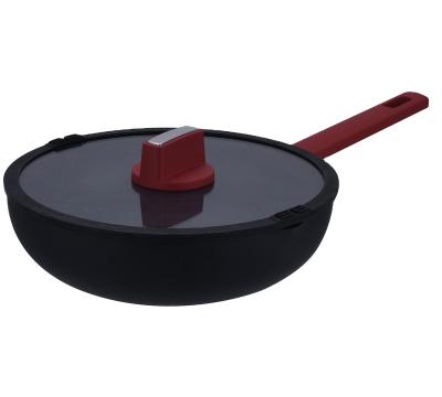 China Sustainable Cookware Set Aluminum Kitchenware Stick Wokpan Non Liner With Bakelite Handle for sale