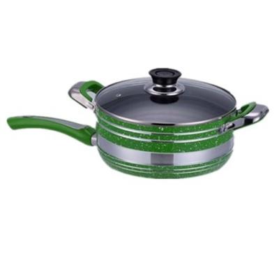 China Wholesale Sustainable High Quality Round Aluminum Casserole Kitchenware Nonstick Coating With Silver Bakelite Handle With Pot Lid for sale