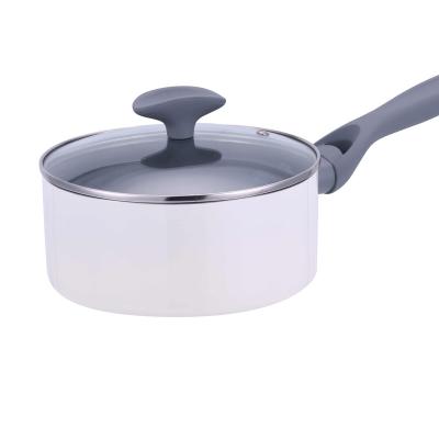 China Cookware Aluminum Nonstick Round Pan Viable Small Pressed Pot With Glass Lid For Home Kitchen for sale