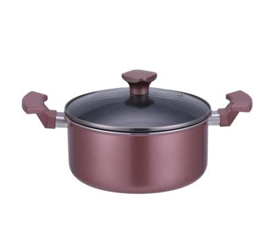 China AMAZONE Factory Direct Selling Kitchenware Cheap Round Aluminum Casserole Non-Stick Coating With Bakelite Handle for sale