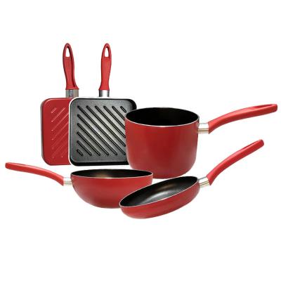 China Kitchen use high quality MINI pot and pan viable hot sale aluminum non-stick cookware sets for sale