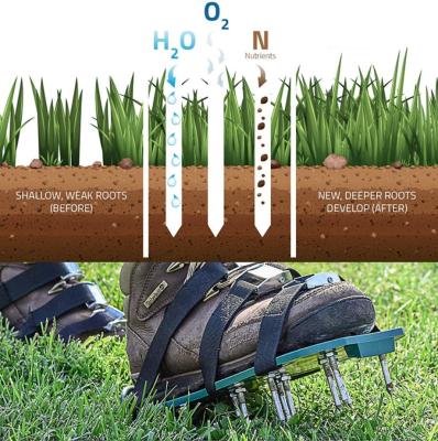 China Convenient Lawn Aerator Shoes with Hook-and-Loop Straps, Key Lawn and Garden Tool Pre-Assembled and Adjustable Reduces Stubble for sale