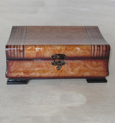 China Europe Rectangle Elegant Glossy Wooden Jewelry Box for sale