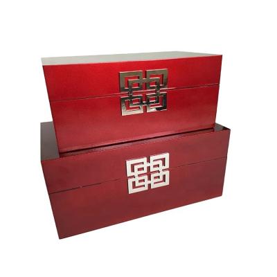 China Handmade Wholesale RY16M100 OBM Red Mounted Wooden Wooden Box for sale