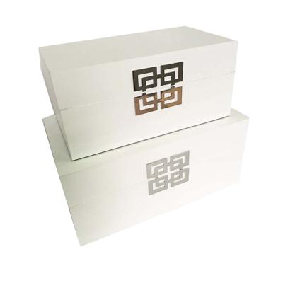 China China Manufacturer Supply OEM Handmade White Lacquer Luxury Box, Wooden Gift Box for sale