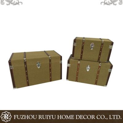 China RY16A011 Viable Online Store China Elegant Wooden Trunk , Leather Trunk for sale