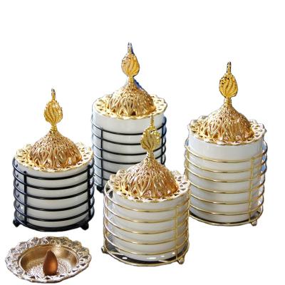 China Metal Nordic simple modern gold censer candle holder Middle East style home office decoration for sale