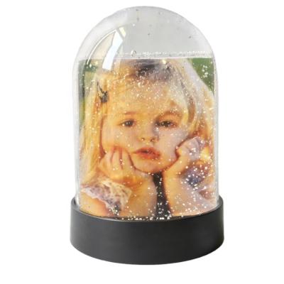 China Europe Baby Decor Gifts Picture Frame Making Creative Wedding Snow View Globe Kit Snow Picture Frame for sale