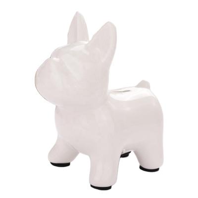 China Kids Money Storage Box High Quality Ceramic Coin Purse Piggy Bank Saving Coin Bank With Dog Shape for sale