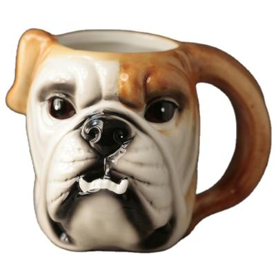 China Sustainable 3d Funny Animal Face Shaped Ceramic Mugs for sale