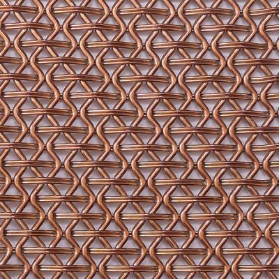 China Facade wall decorative mesh screen in Brass copper architectural wire woven for sale