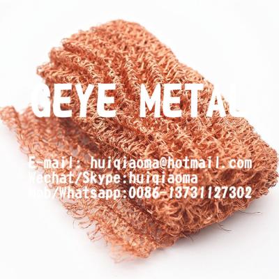 China Multi-Strand Knitted Copper Wire Mesh Crimped for Distiller Column Packings Beer Wine Brewing, 100% Pure Copper for sale