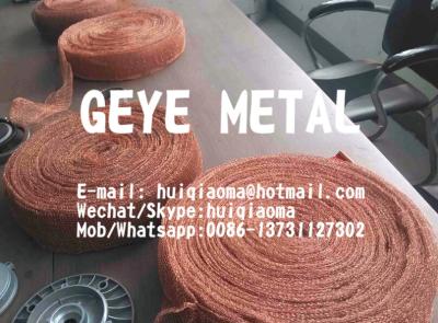 China Copper Knitted Wire Mesh Tapes for EMC RFI Screening, Copper Knit Woven Shielding Conductive Fabrics Tubes for sale