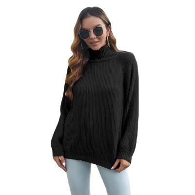 China European raglan sleeves Anti-wrinkle and winter women's turtle neck sweater loose knitted sweaters autumn and American long sleeve for sale