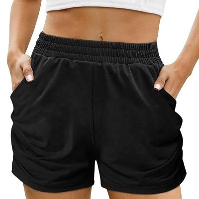 China Custom Anti-Wrinkle Women's Polyester Stretch Ruler Culotte Shorts Ladies Sport Beach Yoga Sweat Jogger Shorts for sale