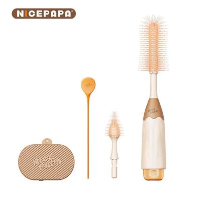 China 2-In-1 Cleaner Storage Three-Piece Silicone Bottle Brush Nipple Brush Other Baby Supplies Set Of Baby Accessories for sale