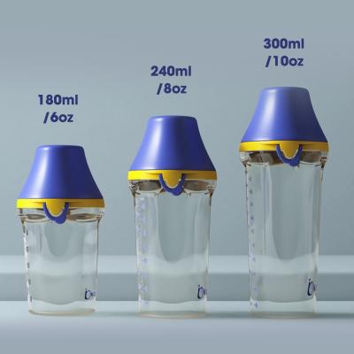 중국 자유로운 좋은 파퍼 넓은 목 플립 캡 아기 우유병 한 핸드 후리 BPA 판매용