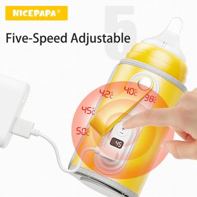 China 5V 2A Milk Portable Baby Bottle Warmer USB Adjustable Temperature for sale