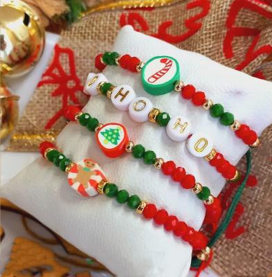 China Fashion 18k Gold Ball Bead Trendy Bracelet, Christmas Tree Snowman Charm Women Men Bracelet for sale