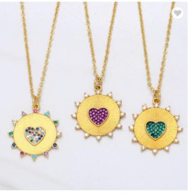 China New fashion heart-shaped multicolor necklace factory high quality BOHEMIA oil heart wholesale necklace for sale