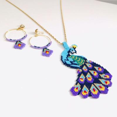 China Latest Handmade Bohemian Earrings Miyuki Seed Beads Peacock Earrings from BOHEMIA for sale