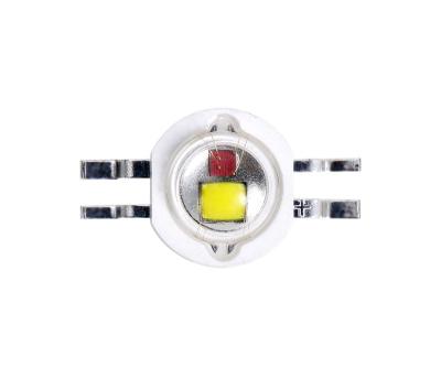 China Vehicle / Outdoor / Indoor 2W 6W 9W Double Light Dual Yellow And White Color Led Chip With 4 Legs For Vehicle Light for sale