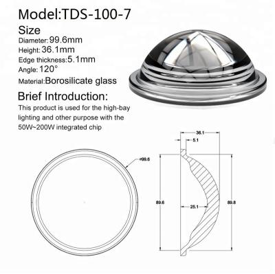 China All 3-200W 78mm Indoor / Outdoor Light Anti - Shine Glass Optical Led Lens With Trims 60 Degree for sale