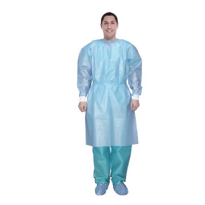 China Eco-friendly Cheap Price Disposable Isolation Gown With Neckline Stickers for sale