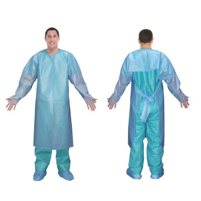 China High Quality Eco - Friendly Without Back Blue Disposable Isolation Gown for sale