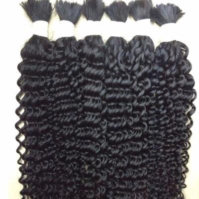 China Queen Intact Single Hair Part Hair Cuticle Look Bulk Bundles Curly Bundles Braiding Hair Weave for sale